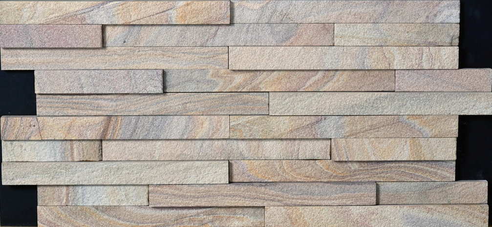 Rainbow Sandstone Wall Cladding Stone Tiles For Home Decor